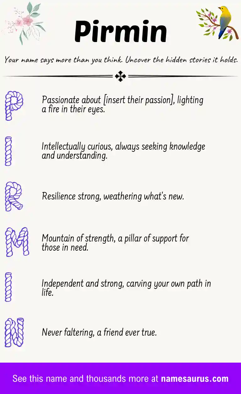 Acrostic poem about Pirmin.