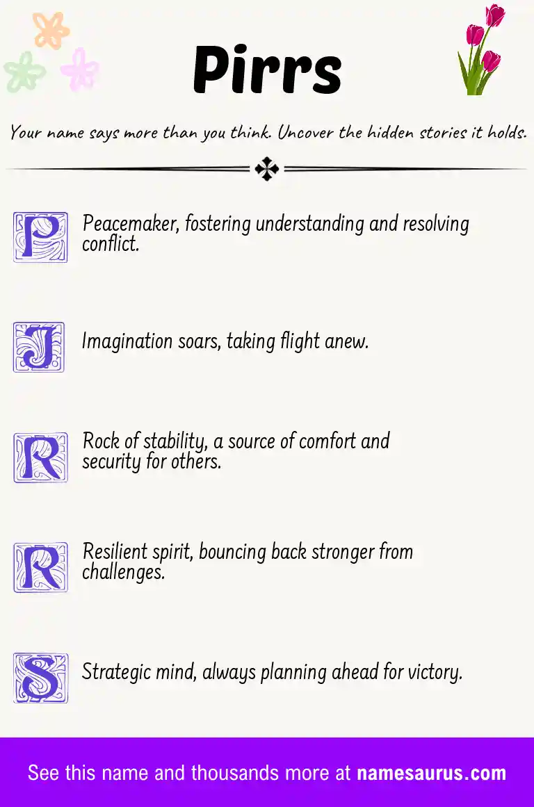 Acrostic poem about Pirrs.