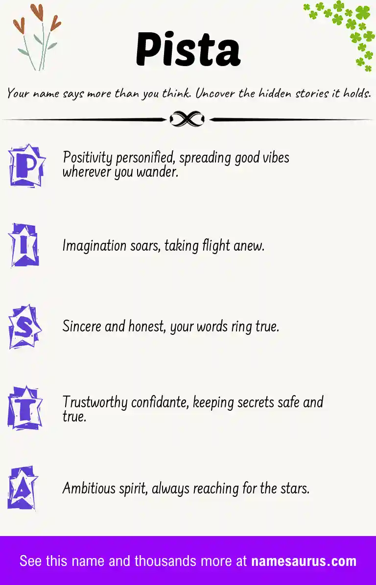 Acrostic poem about Pista.