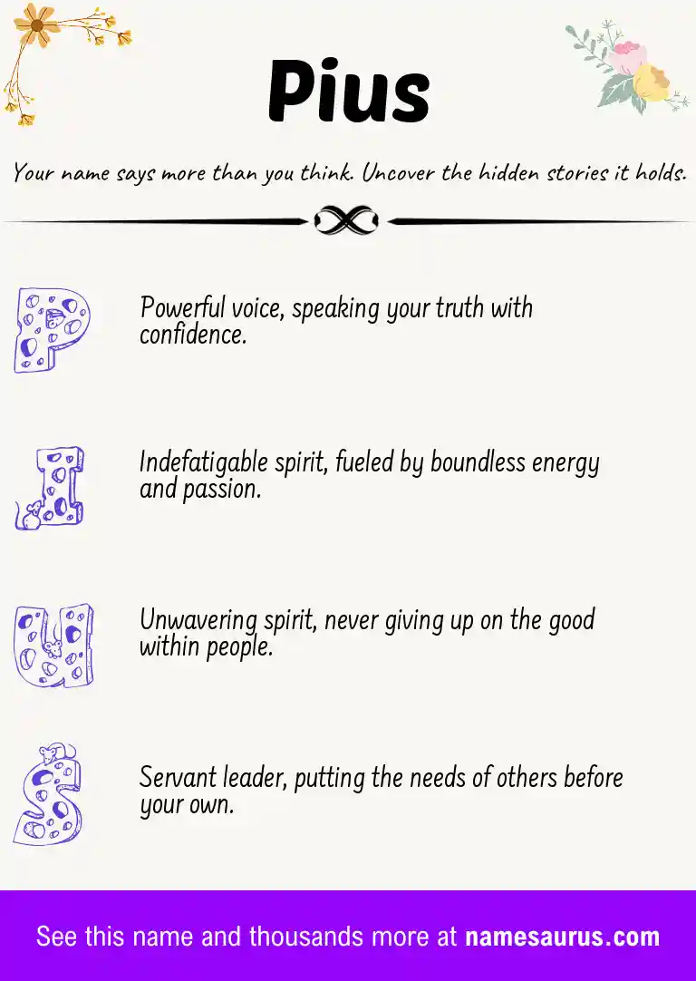 Acrostic poem about Pius.