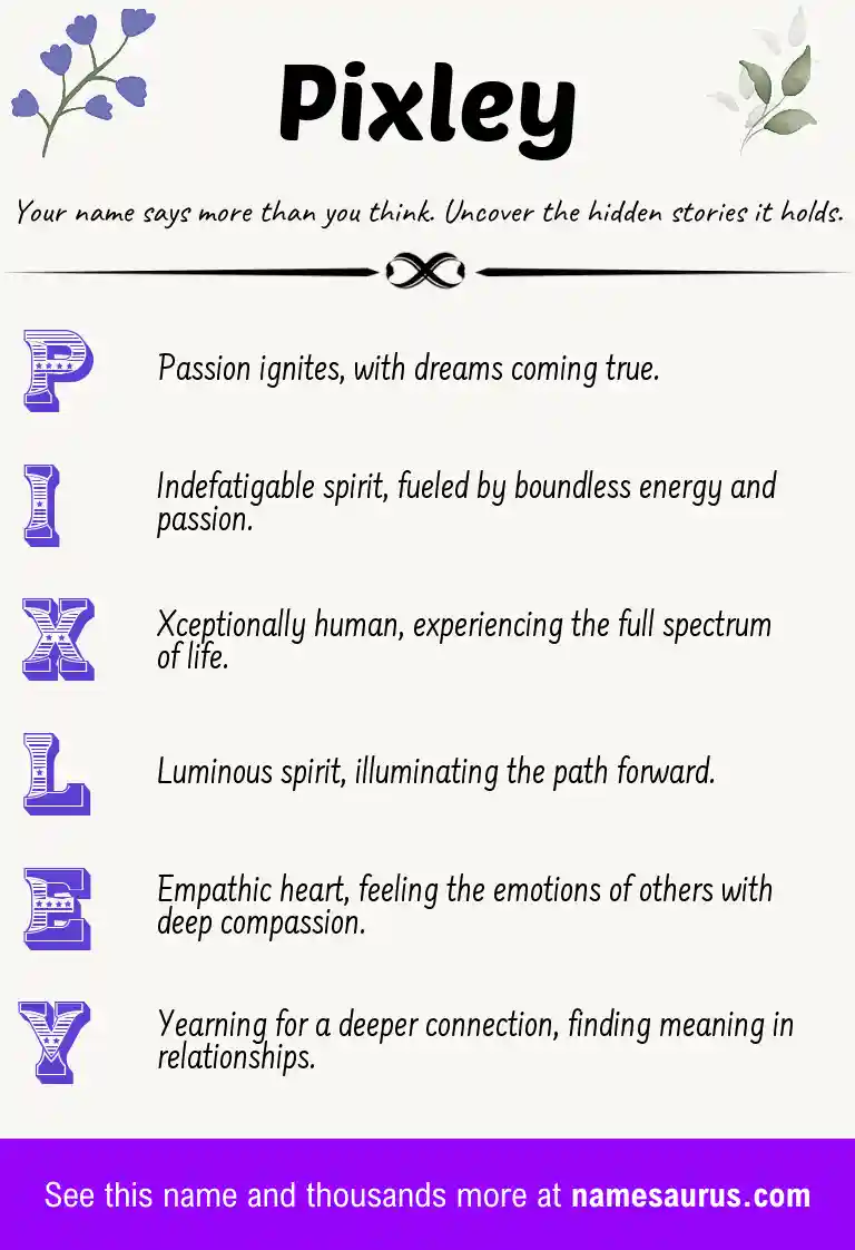 Acrostic poem about Pixley.