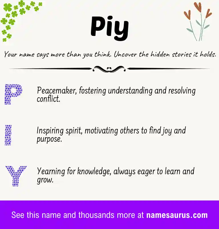 Acrostic poem about Piy.