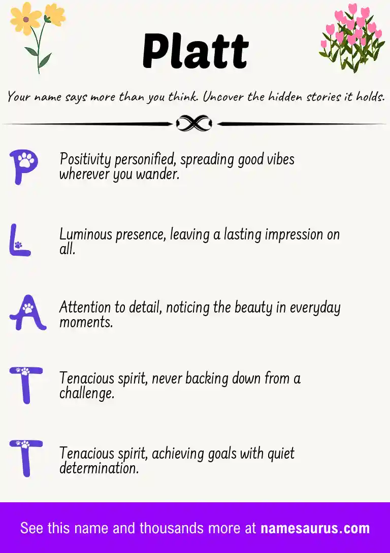 Acrostic poem about Platt.