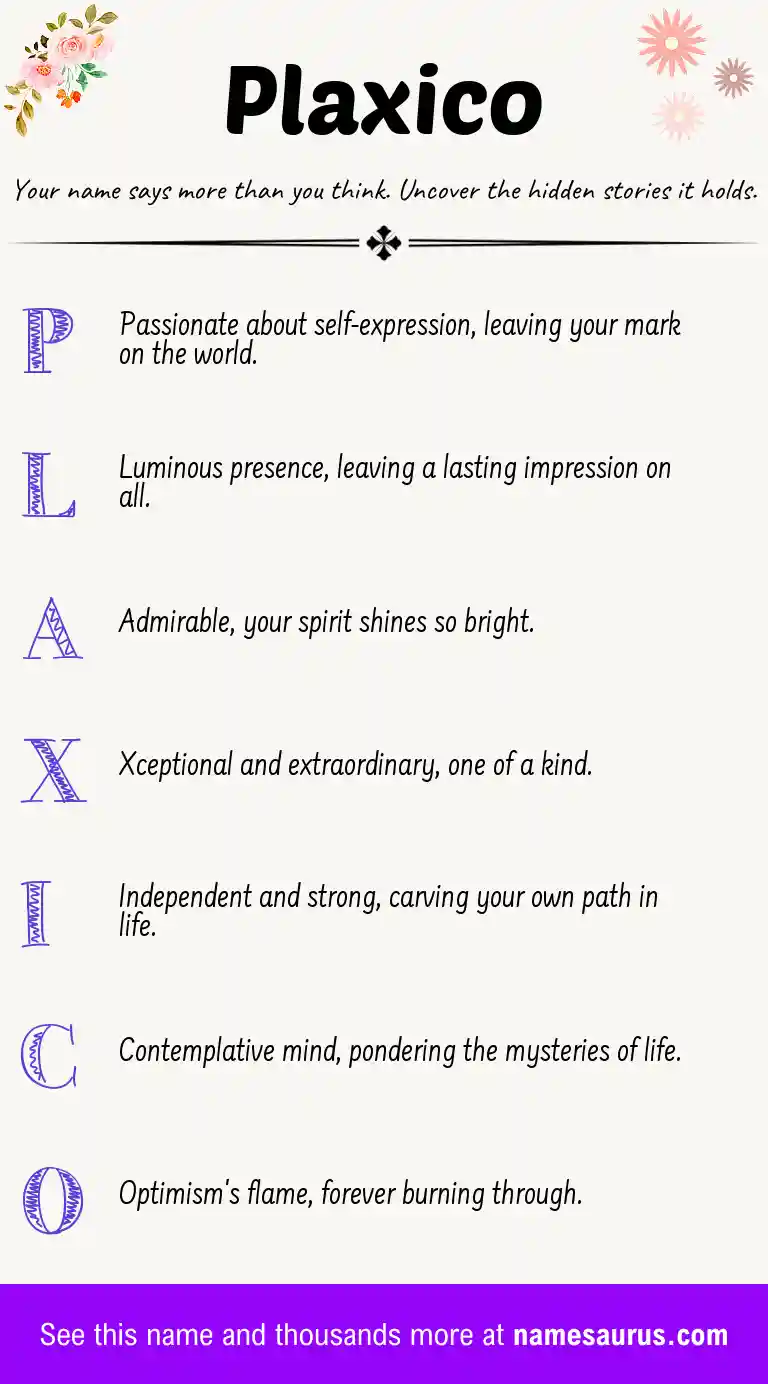 Acrostic poem about Plaxico.