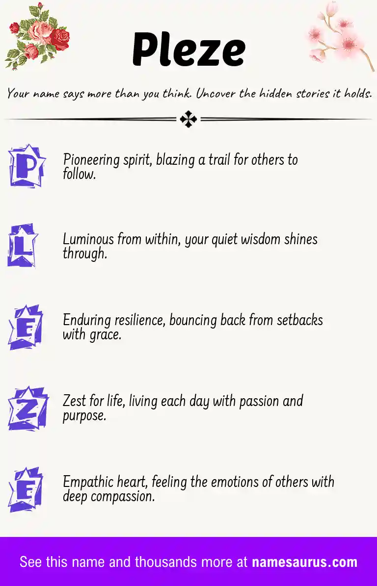 Acrostic poem about Pleze.