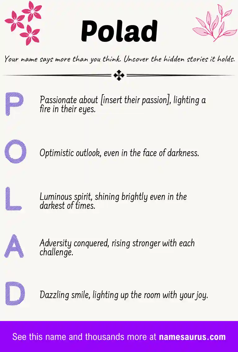 Acrostic poem about Polad.