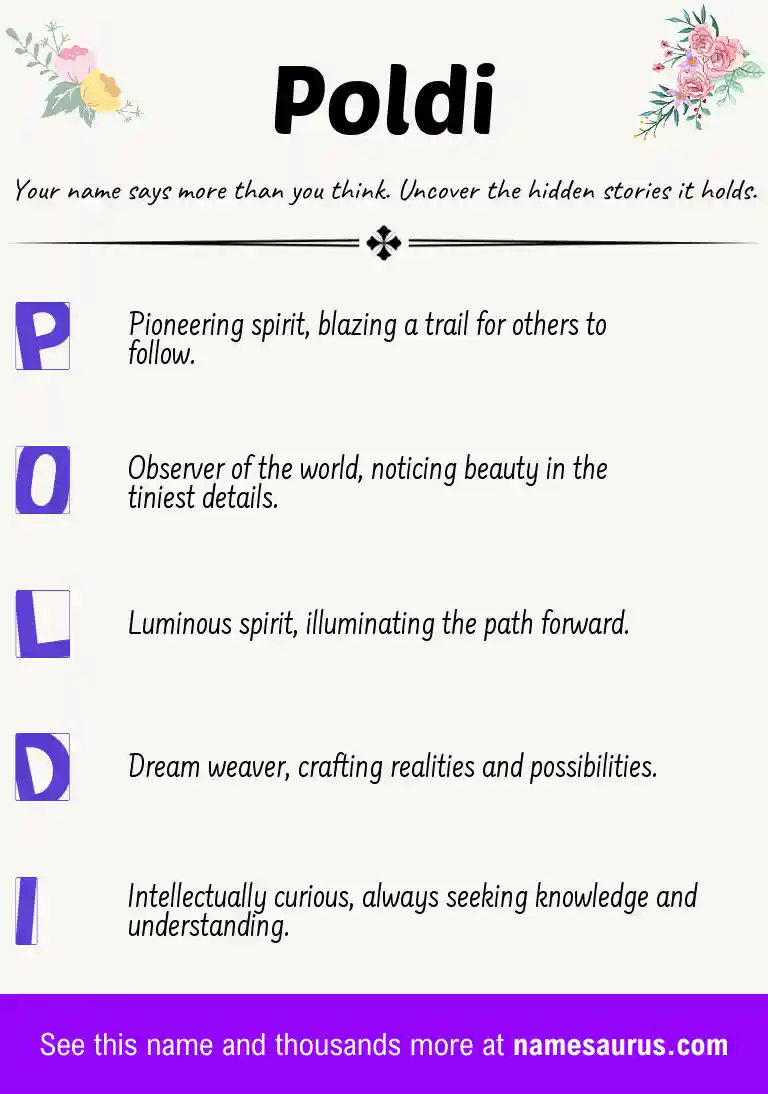 Acrostic poem about Poldi.