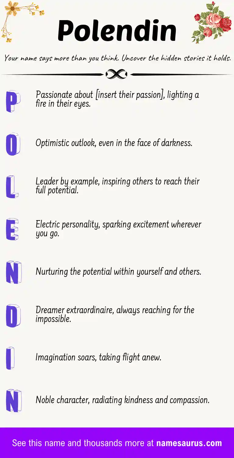 Acrostic poem about Polendin.