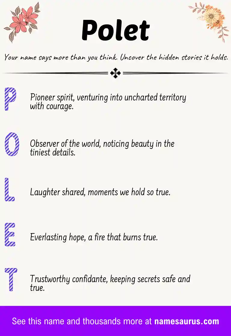 Acrostic poem about Polet.