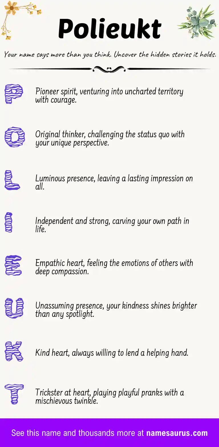 Acrostic poem about Polieukt.