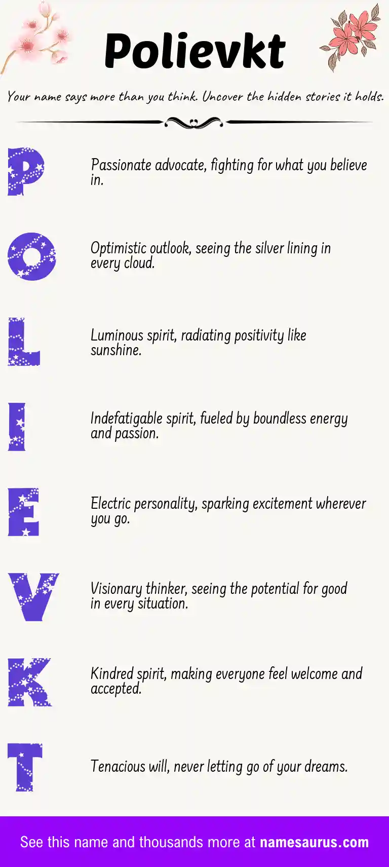 Acrostic poem about Polievkt.