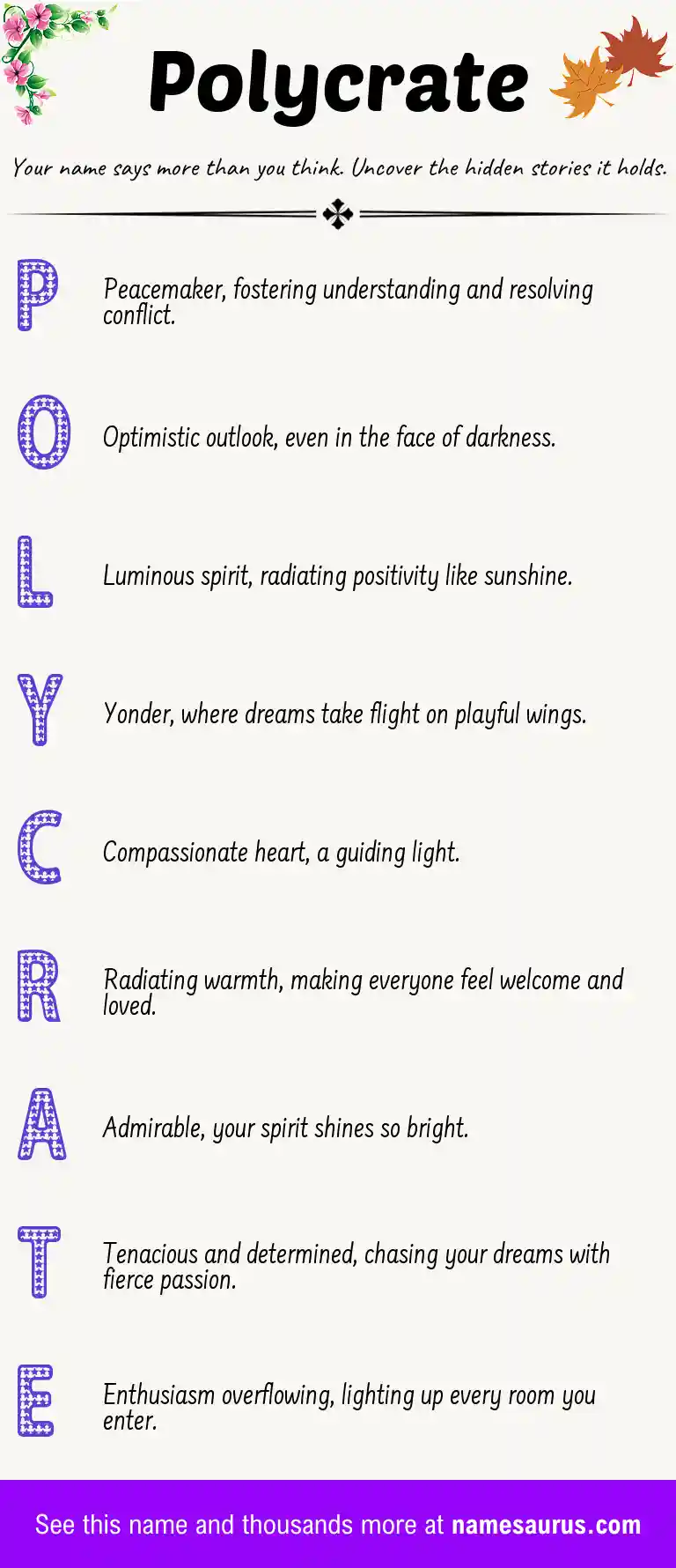 Acrostic poem about Polycrate.