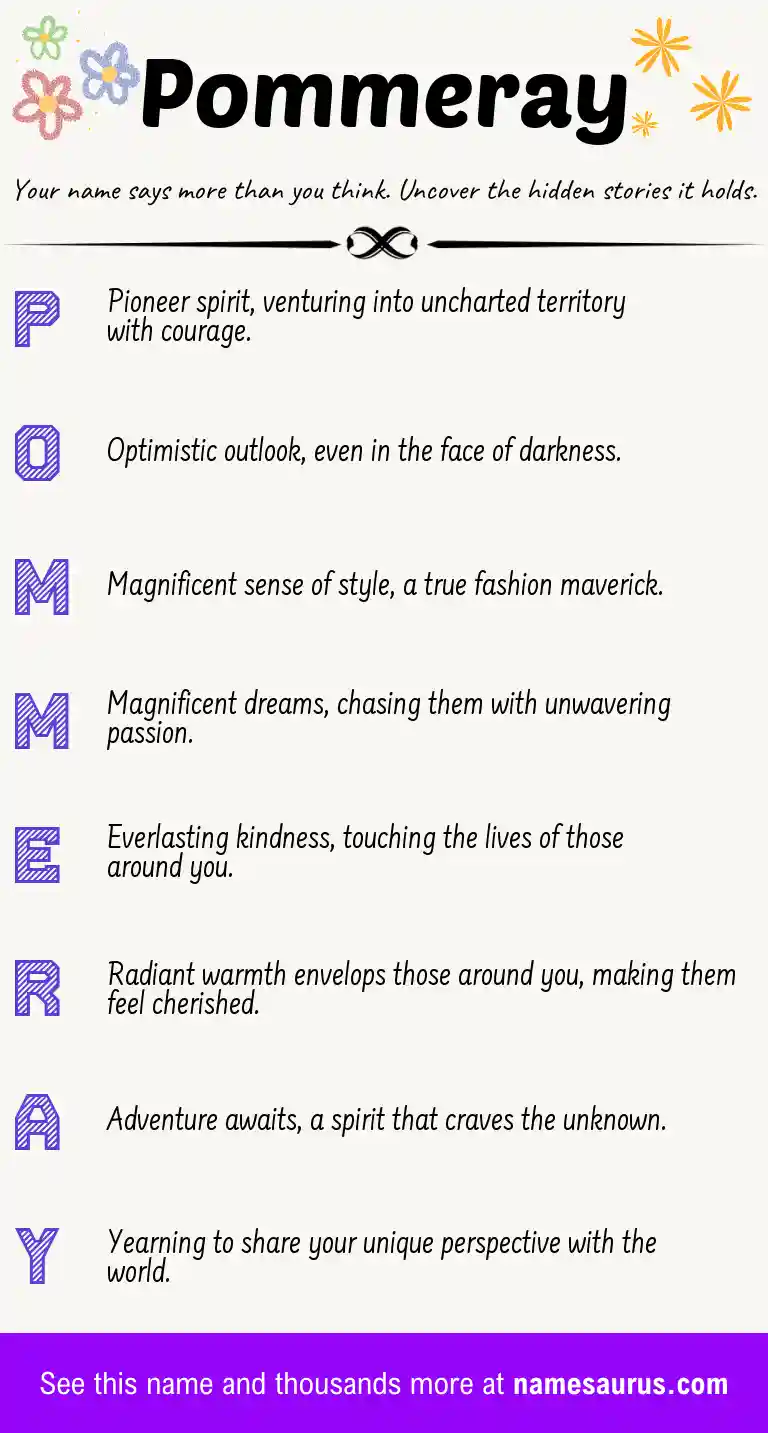 Acrostic poem about Pommeray.