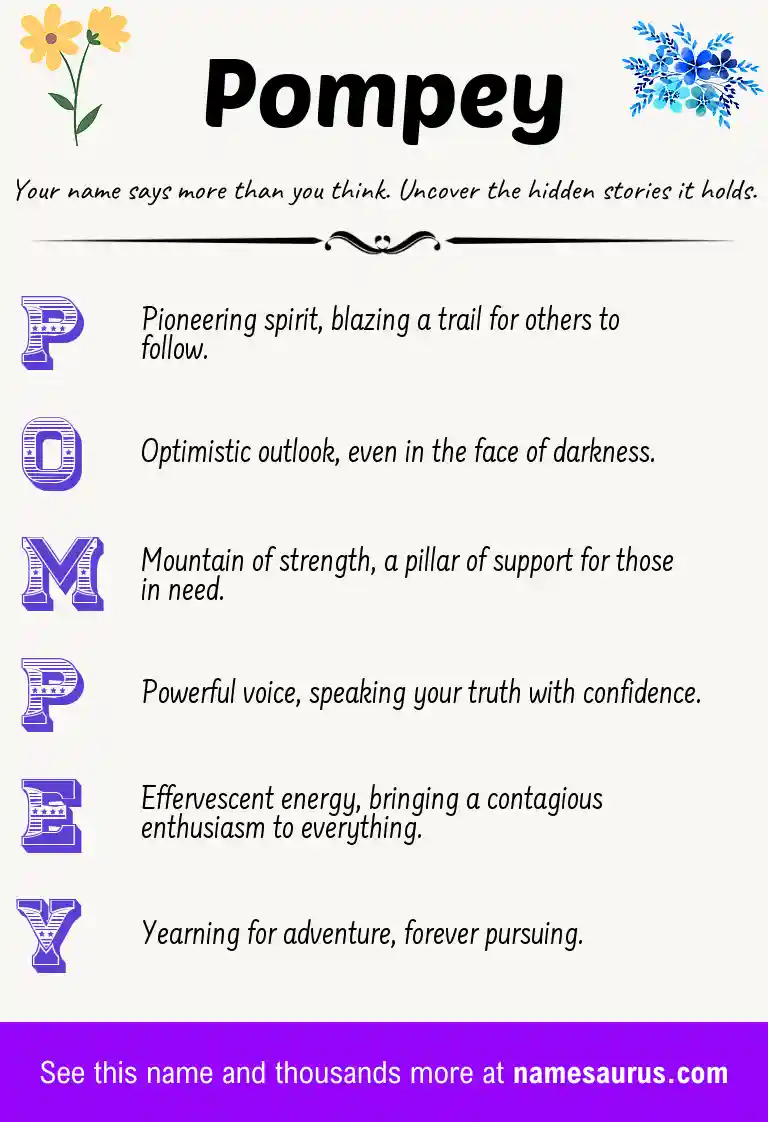 Acrostic poem about Pompey.