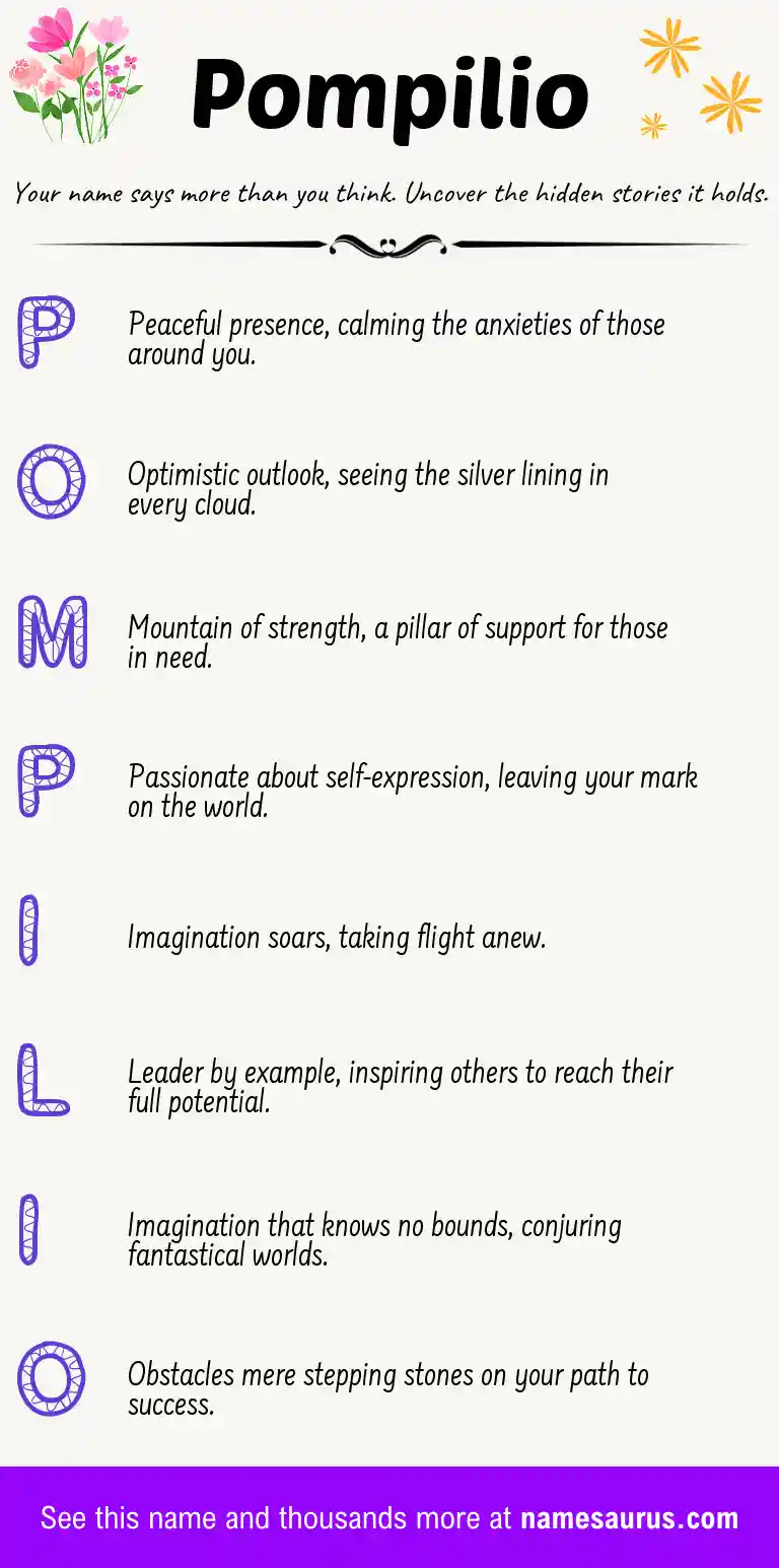 Acrostic poem about Pompilio.