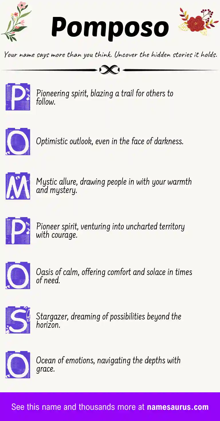 Acrostic poem about Pomposo.