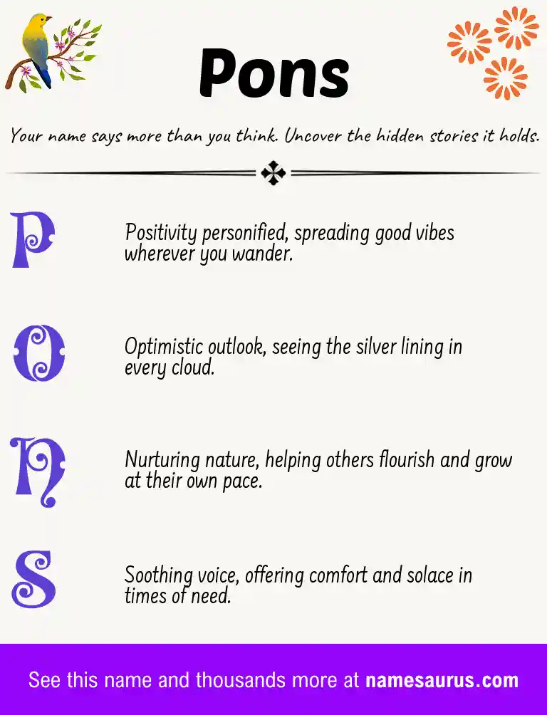 Acrostic poem about Pons.