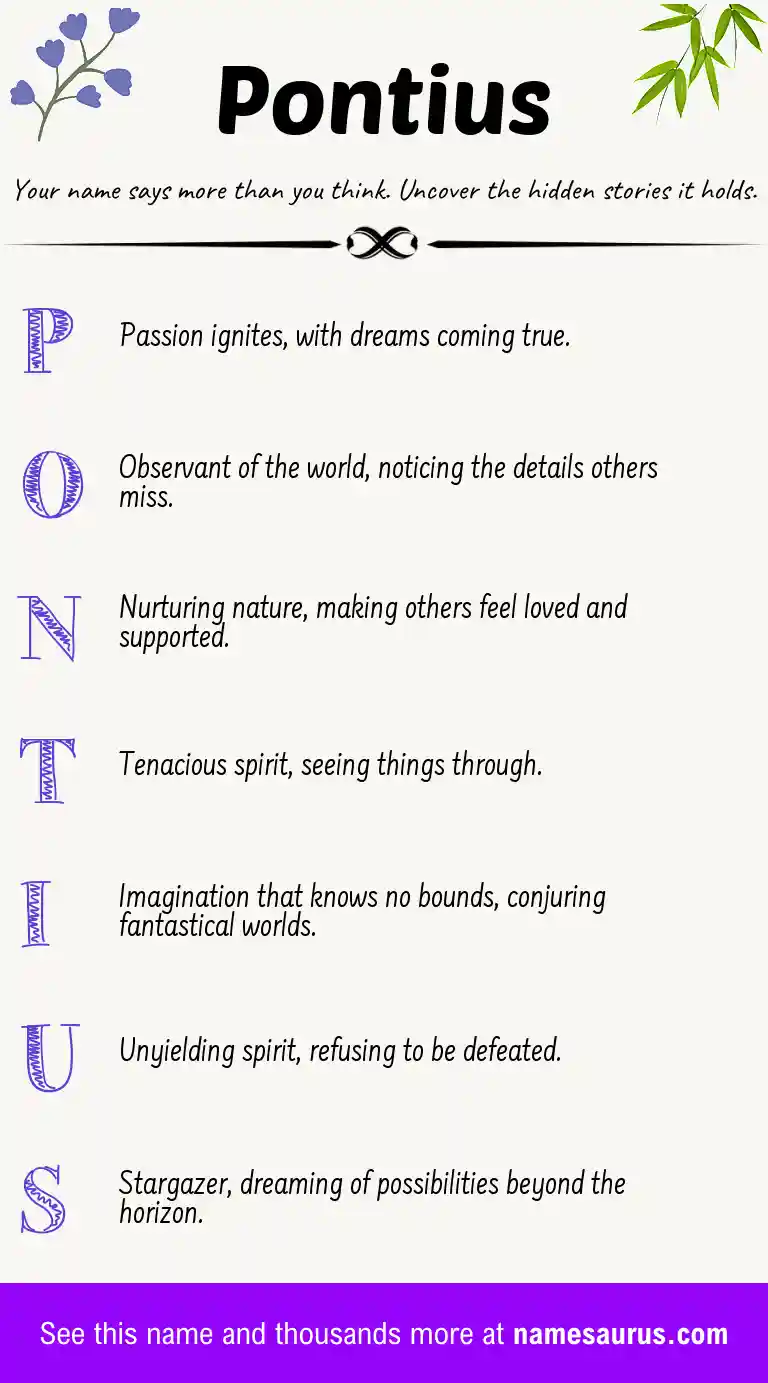Acrostic poem about Pontius.