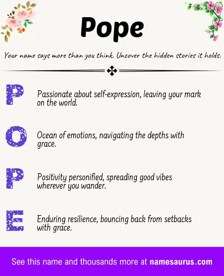 Acrostic poem about Pope.