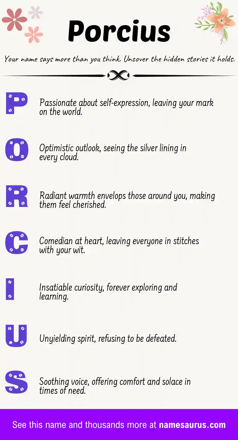 Acrostic poem about Porcius.