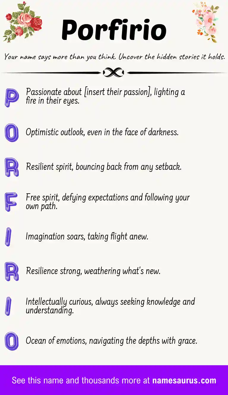 Acrostic poem about Porfirio.