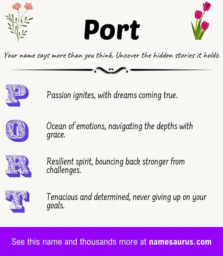 Acrostic poem about Port.