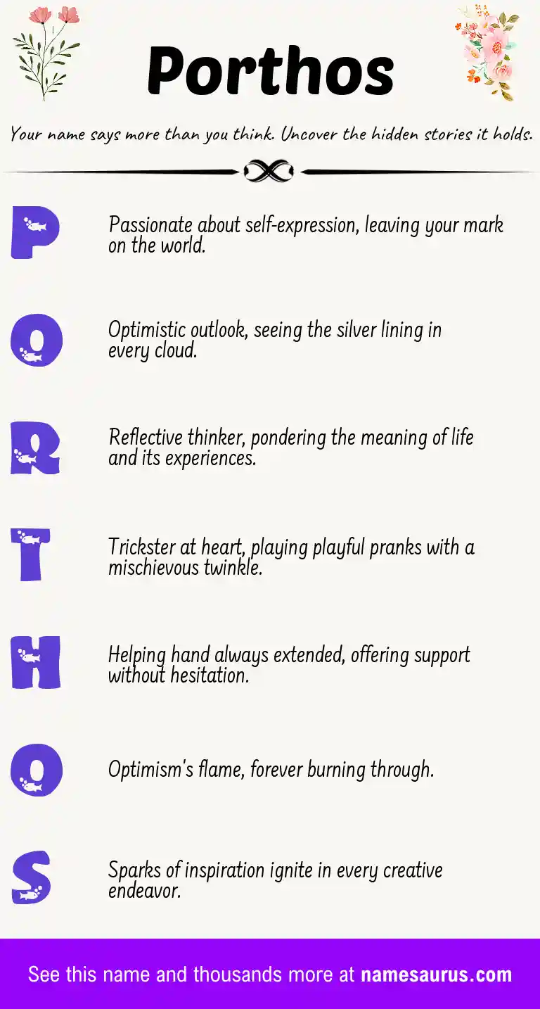 Acrostic poem about Porthos.