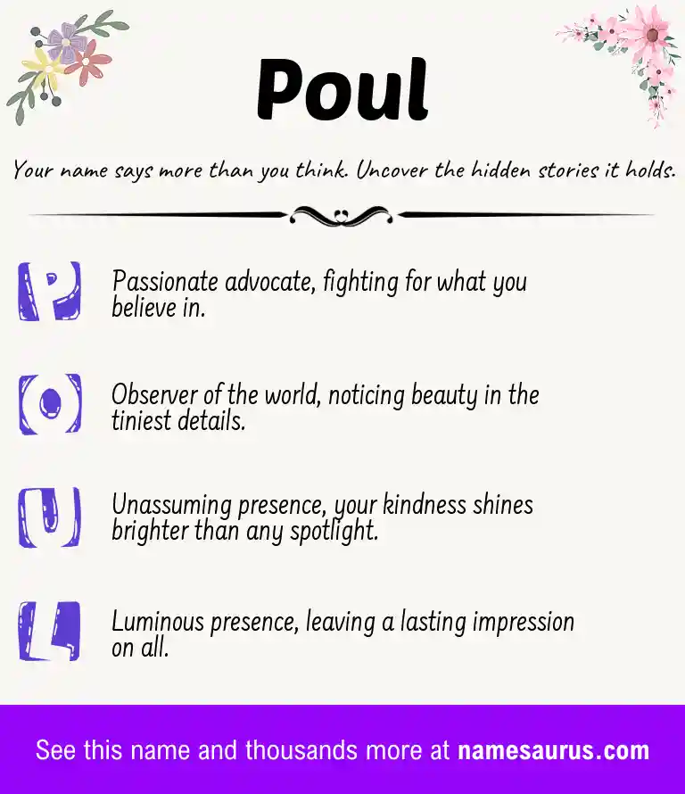 Acrostic poem about Poul.