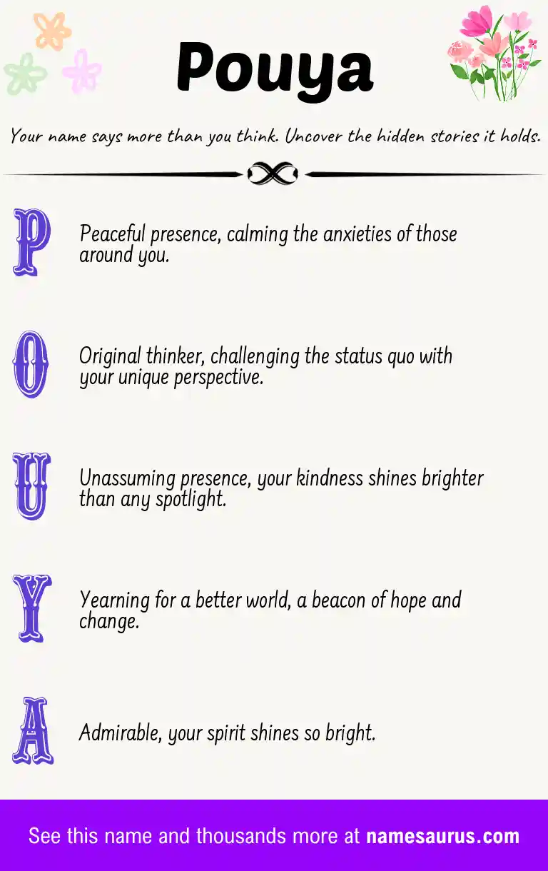 Acrostic poem about Pouya.