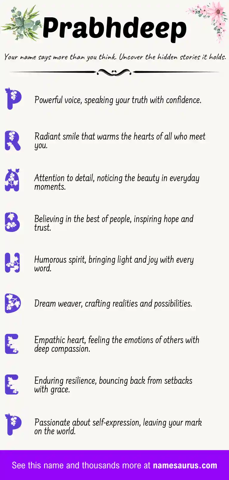 Acrostic poem about Prabhdeep.