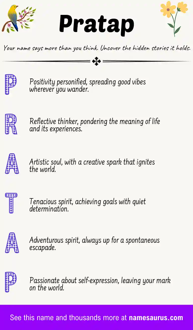 Acrostic poem about Pratap.