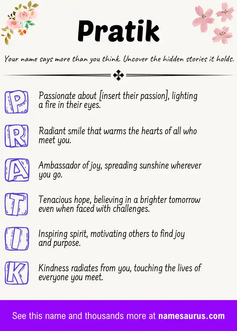 Acrostic poem about Pratik.