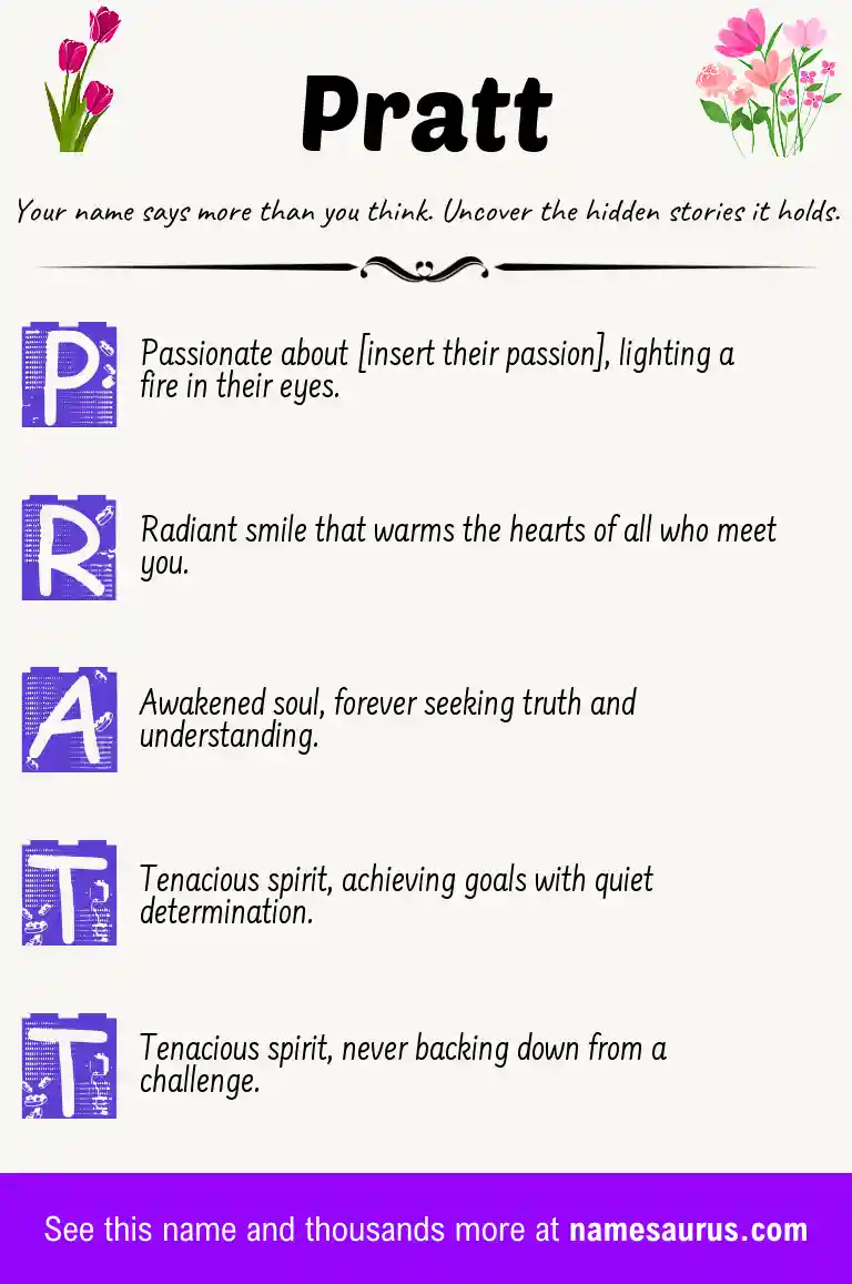 Acrostic poem about Pratt.