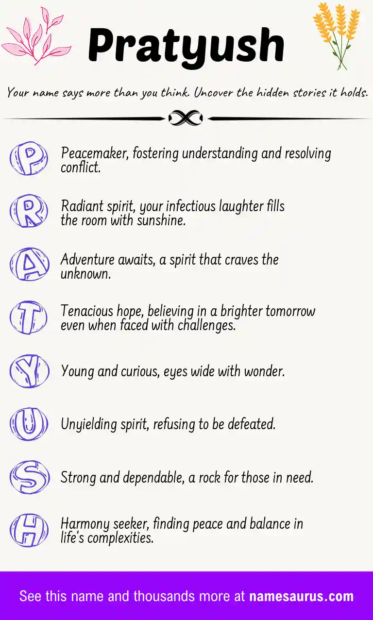 Acrostic poem about Pratyush.