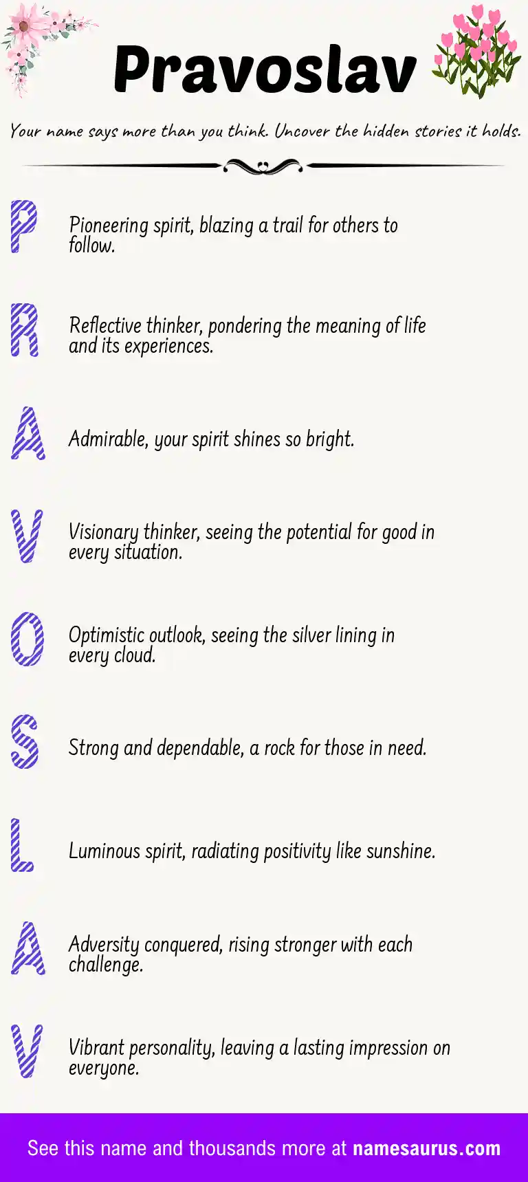 Acrostic poem about Pravoslav.