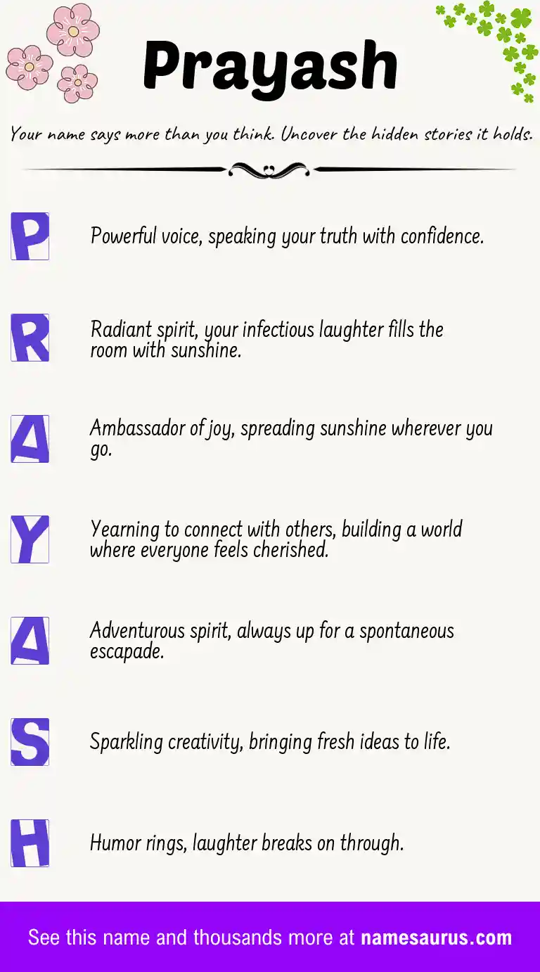 Acrostic poem about Prayash.