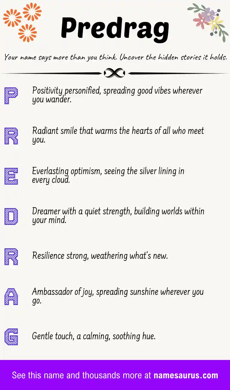 Acrostic poem about Predrag.