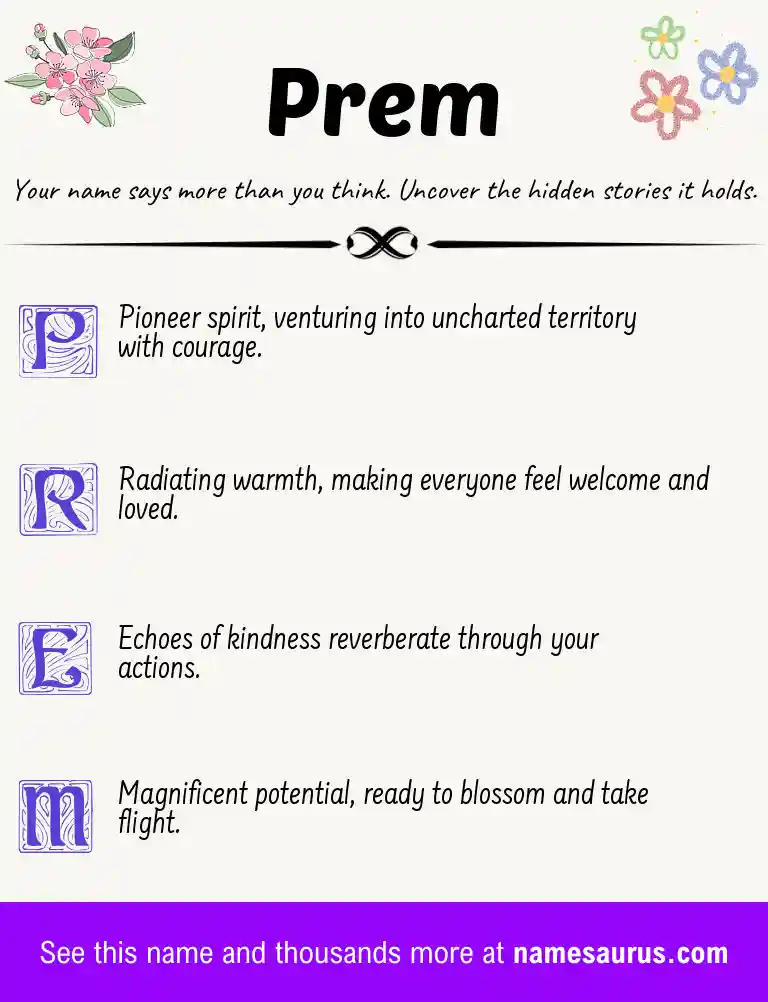 Acrostic poem about Prem.