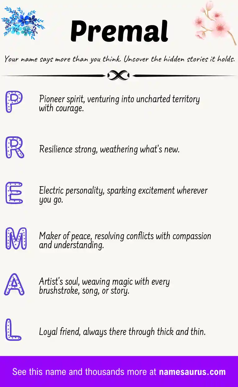 Acrostic poem about Premal.