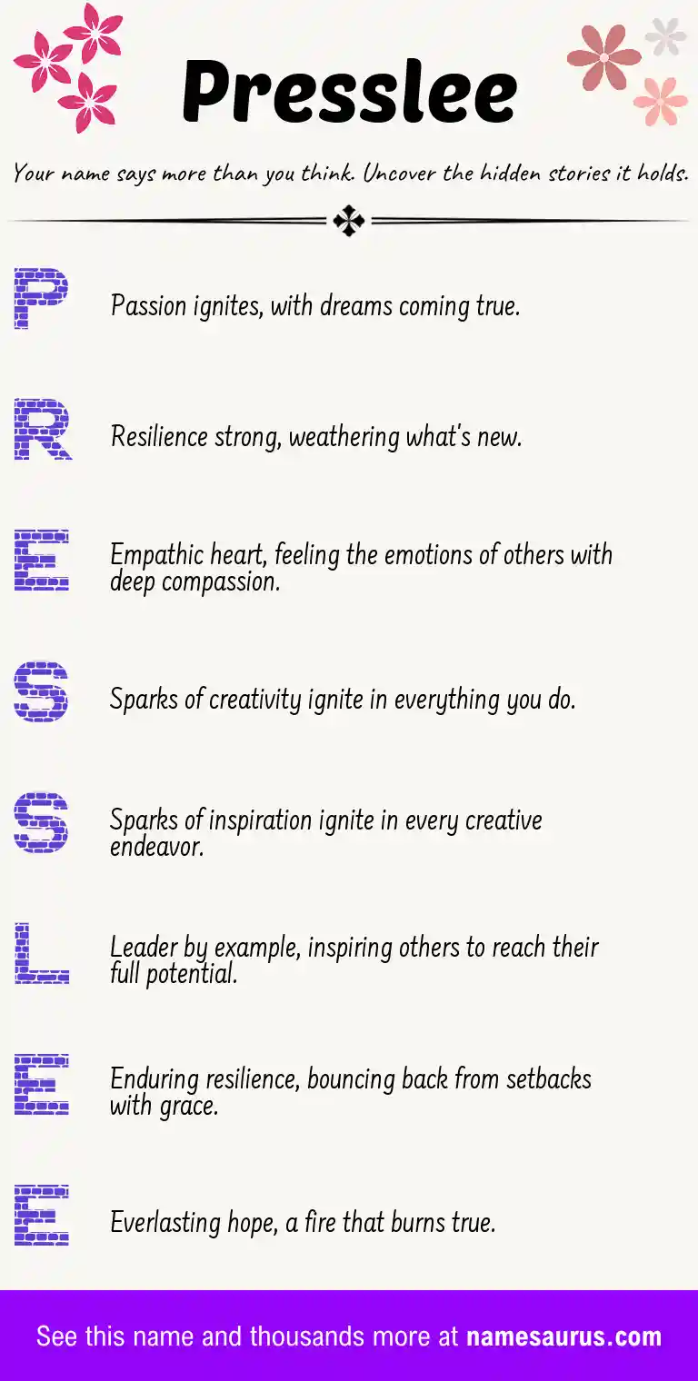 Acrostic poem about Presslee.