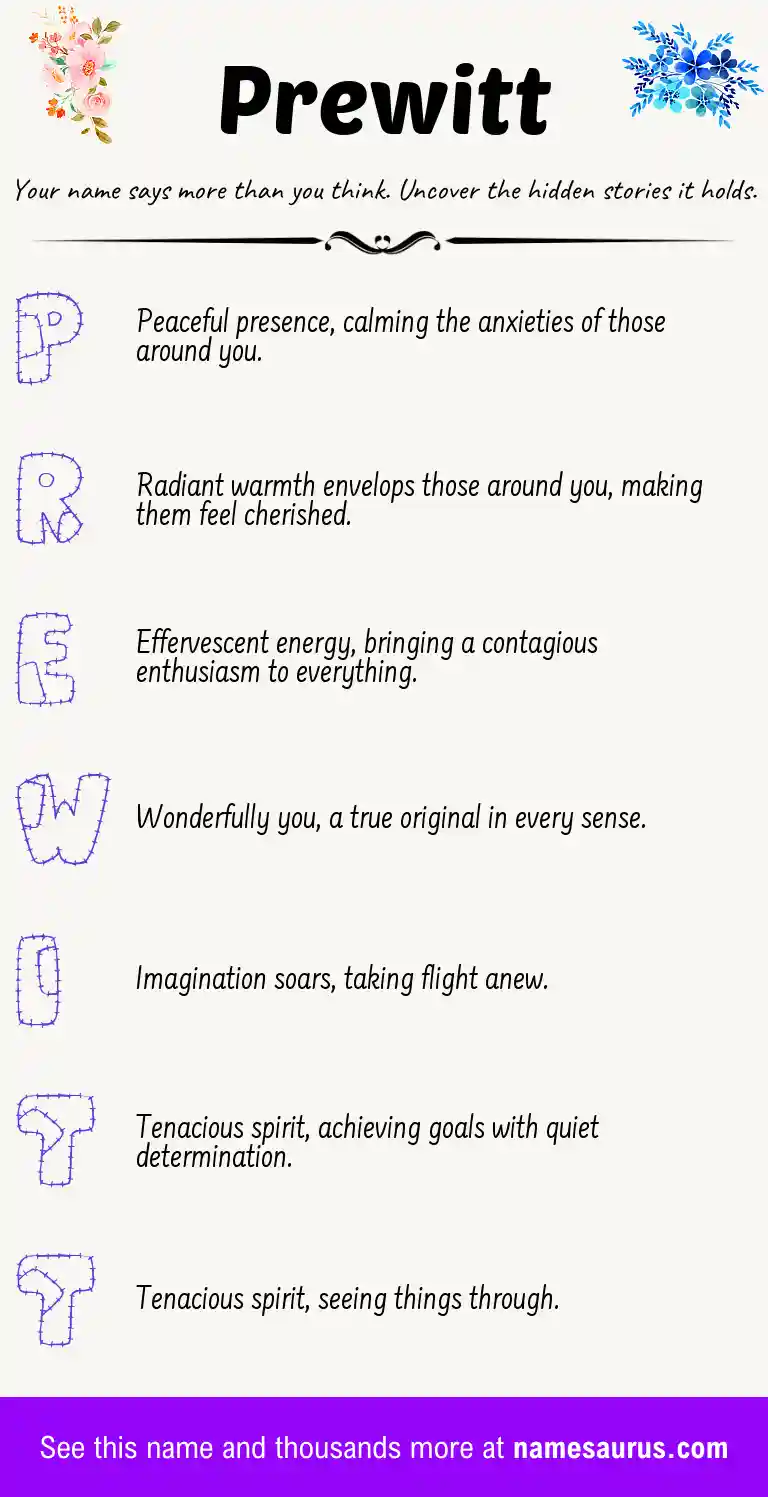 Acrostic poem about Prewitt.