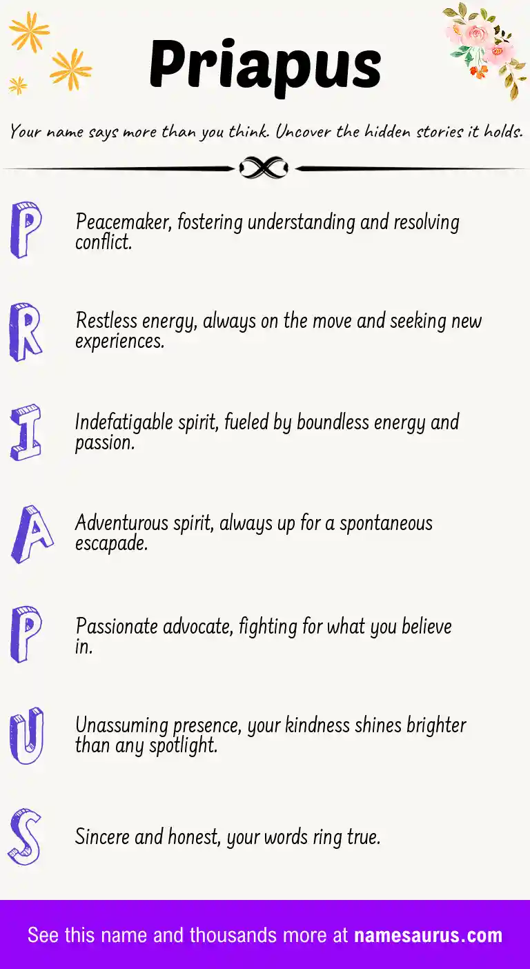 Acrostic poem about Priapus.