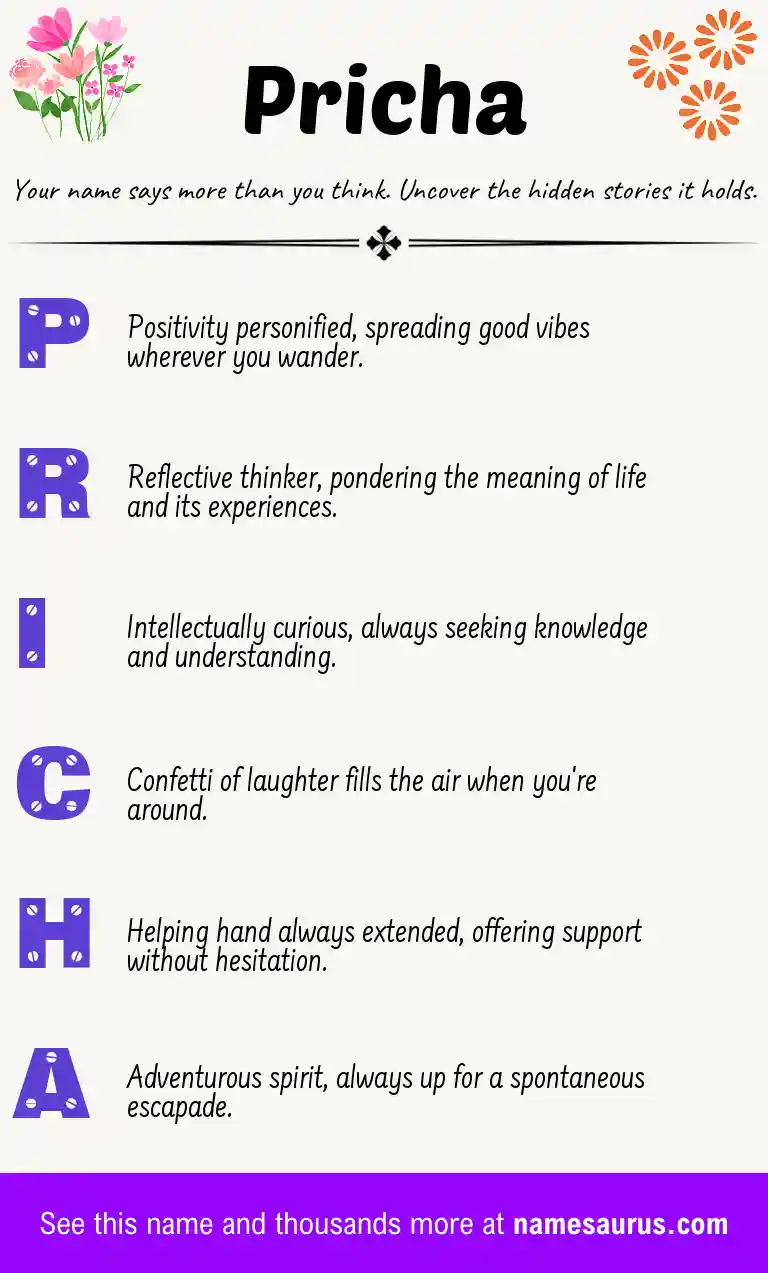 Acrostic poem about Pricha.
