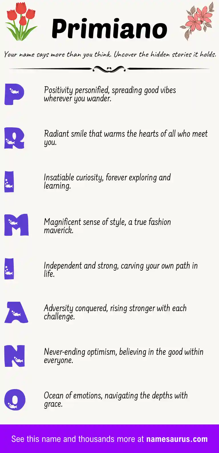 Acrostic poem about Primiano.