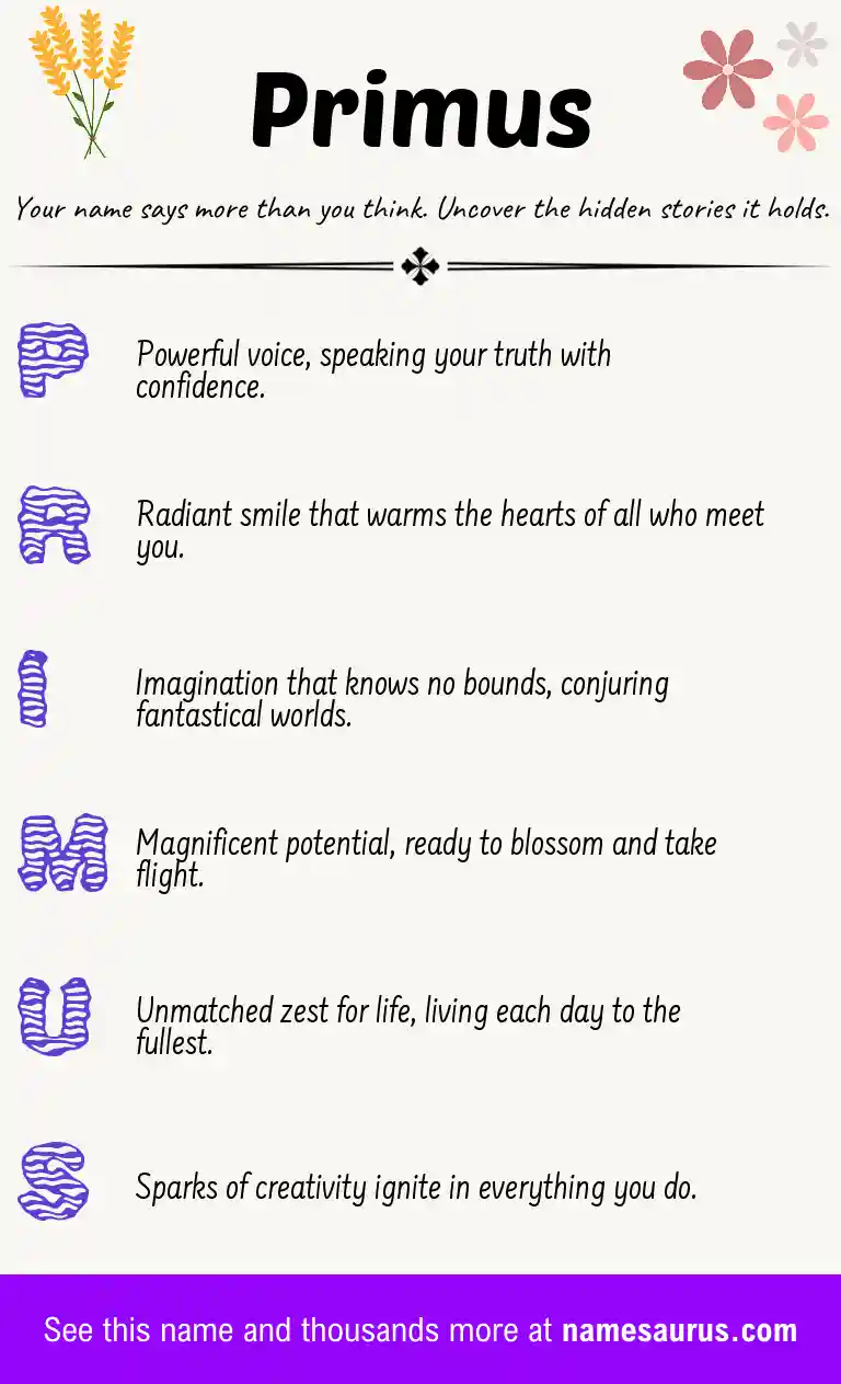 Acrostic poem about Primus.