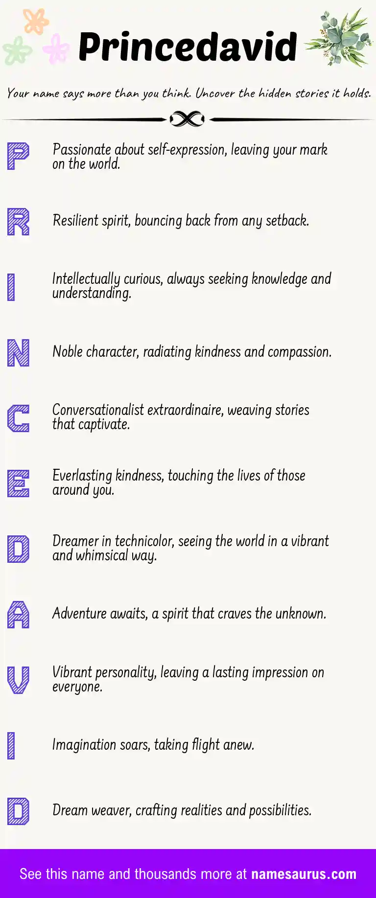 Acrostic poem about Princedavid.