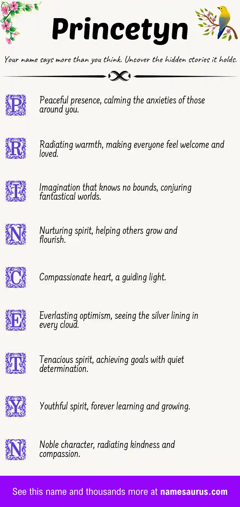 Acrostic poem about Princetyn.