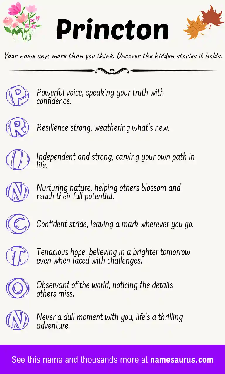 Acrostic poem about Princton.