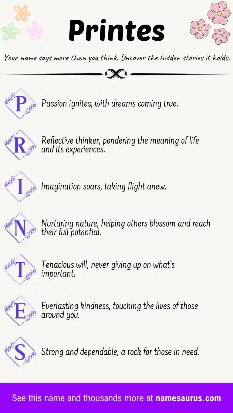 Acrostic poem about Printes.