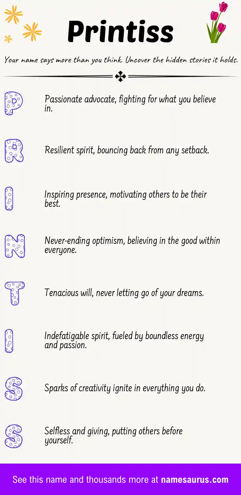 Acrostic poem about Printiss.